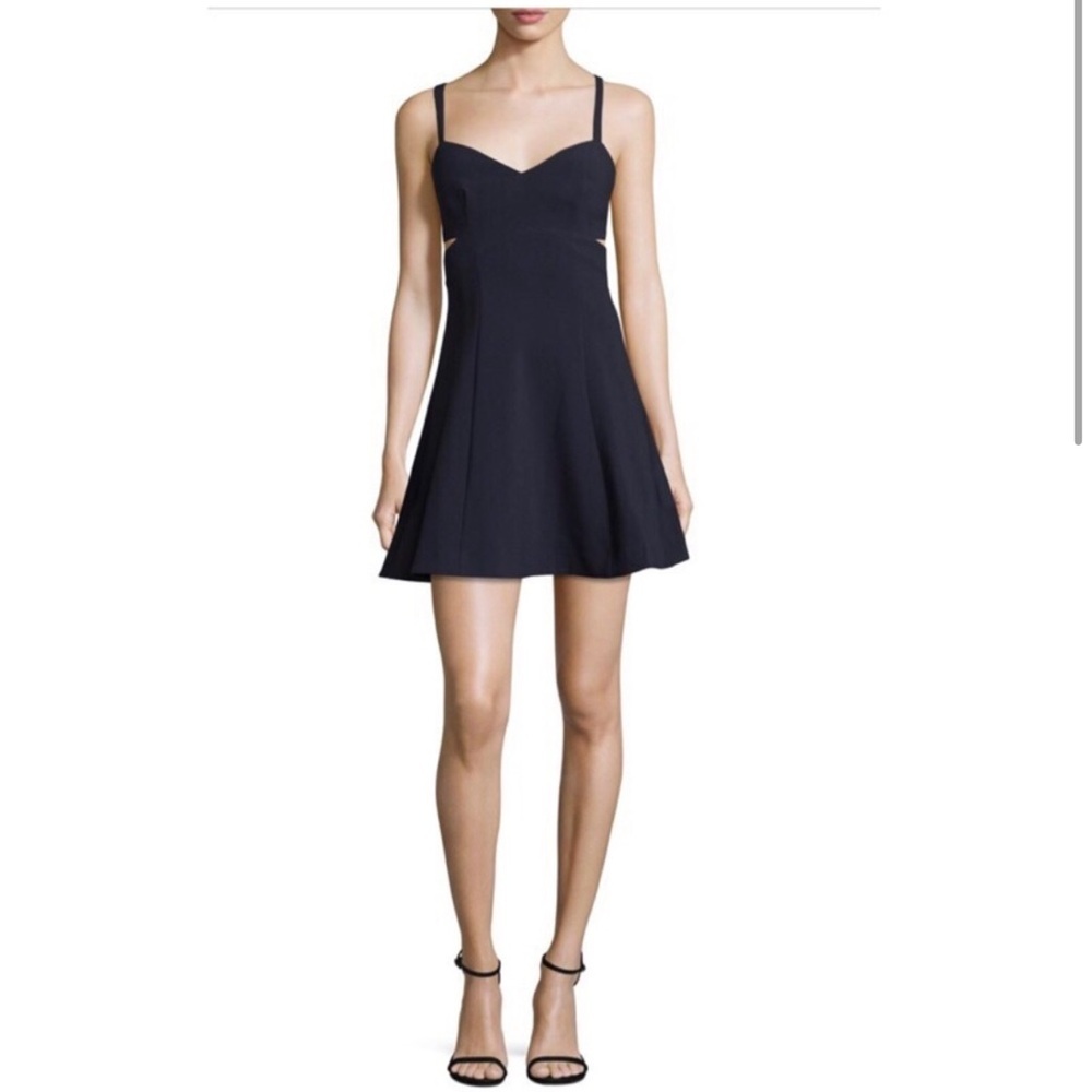Likely Women’s Carmenita Side Cut Out Fit & Flare Mini Dress In Navy Size 8 NWT